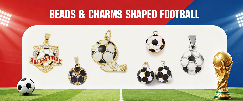 Football Beads and Charms