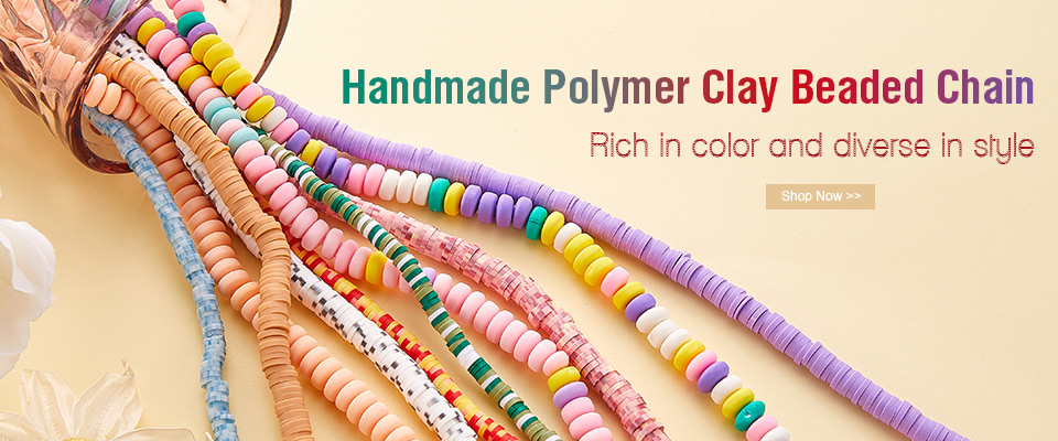 Handmade Polymer Clay Beaded Chain---Rich in color and diverse in style